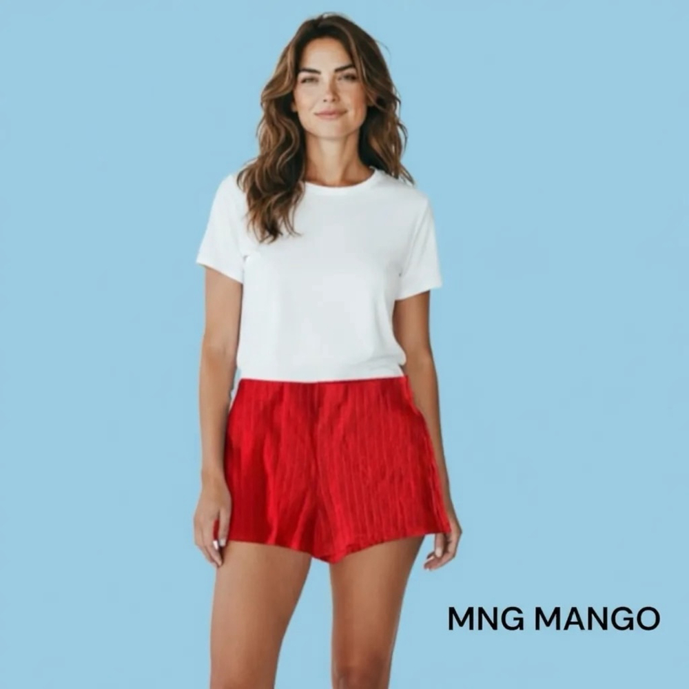 MNG MANGO RED COTTON SHORTS xs